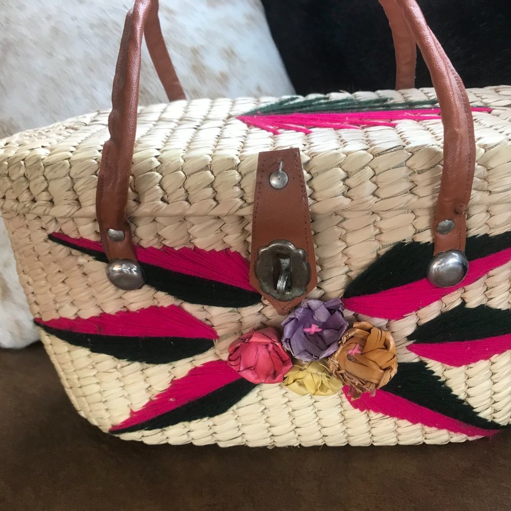 VINTAGE MEXICO BASKET  HANDBAG